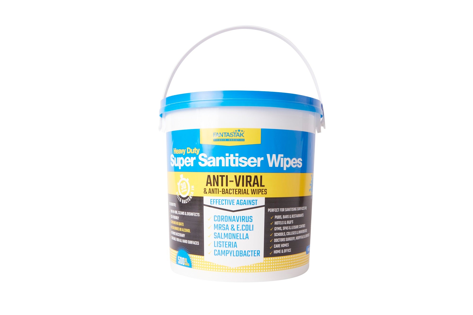Anti Viral Wipes - Super Sanitiser Wipes (500 per Tub)