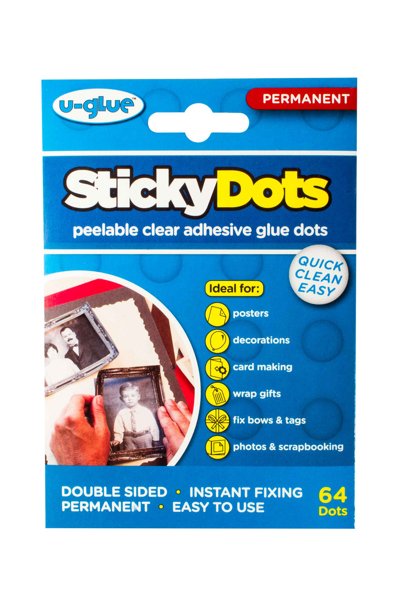 Sticky Dots 64 x Permanent Glue Dots on Perforated Sheets