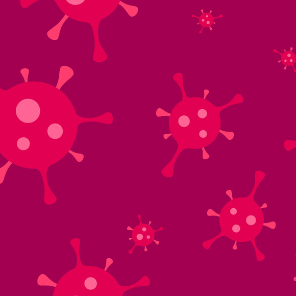 Pink Bacteria illustration on darker pink background
