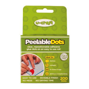 Peelable Glue Dots - 200 removable dots on a roll (10mm diameter)