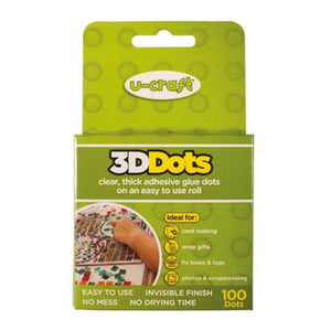 3D Dots  - 100 x Thick, Permanent Glue Dots on a roll