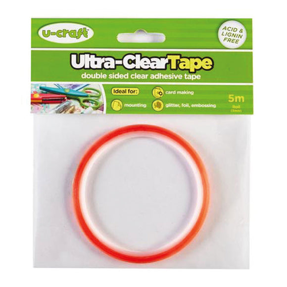 U-Craft Ultra-Clear (red liner) Adhesive Tape 6mm x 5m