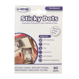 U-Wrap - Glue Dots - Permanent Sticky Dots on Sheets x 80 Dots