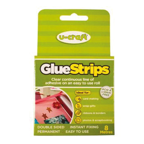 Glue Strips (4mm) - An 8m continuous line of permanent glue strip on a roll