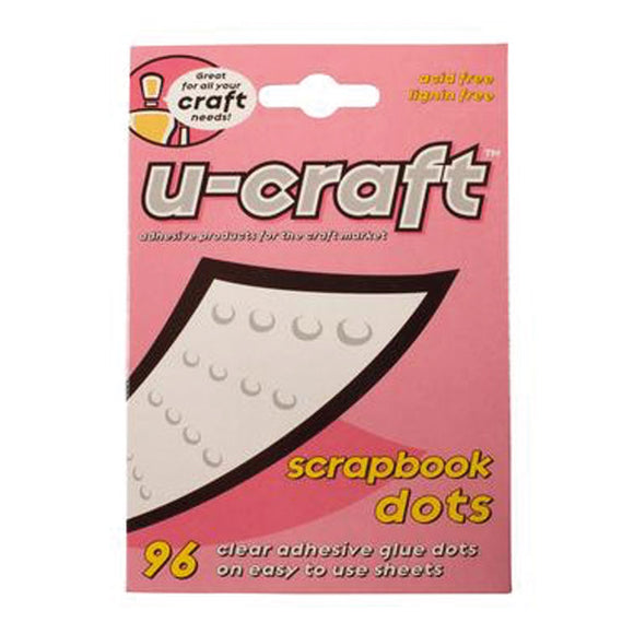 U-Craft Scrapbook Glue Dots (14mm) 96 Dots Discontinued Packaging