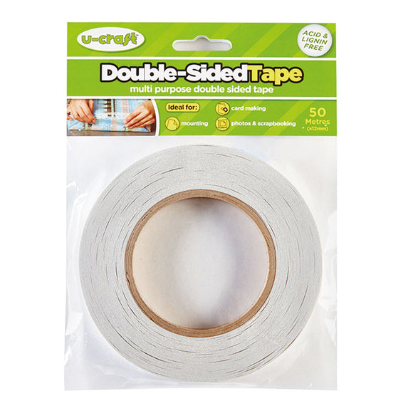 50 Metre Multi Purpose Double-Sided Sticky Tape 12mm Width