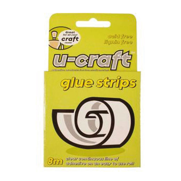 CLEARANCE!! U-Craft Glue Strips (4mm) - An 8m continuous line of permanent glue strip on a roll