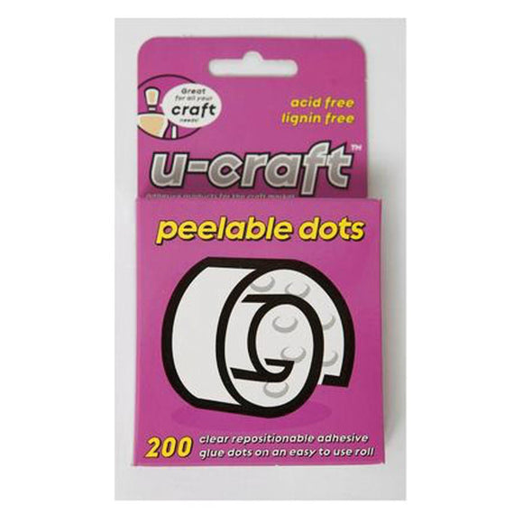 CLEARANCE!! U-Craft Peelable Glue Dots  200 x Dots Discontinued Packaging