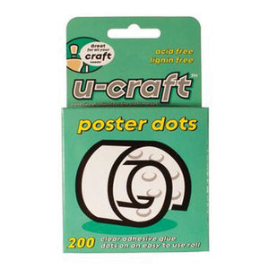 CLEARANCE!! U-Craft Poster Glue Dots (14mm) Discontinued Packaging (200 Dots)