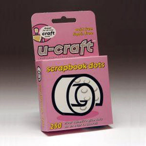 CLEARANCE!! U-Craft Scrapbook Glue Dots - 250 x thin, permanent dots on a roll - German Packaging