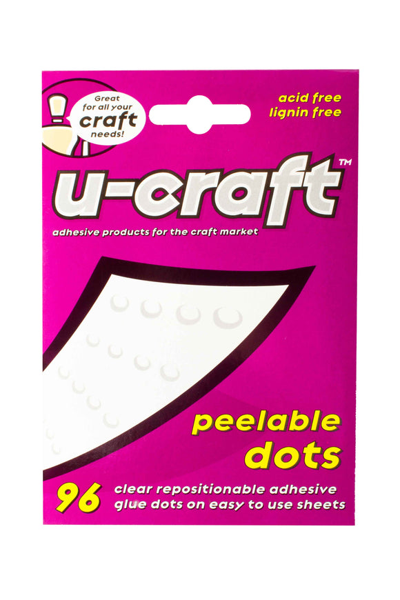 U-Craft 14mm flat Scrapbook Adhesive permanent Dots 96 per pack